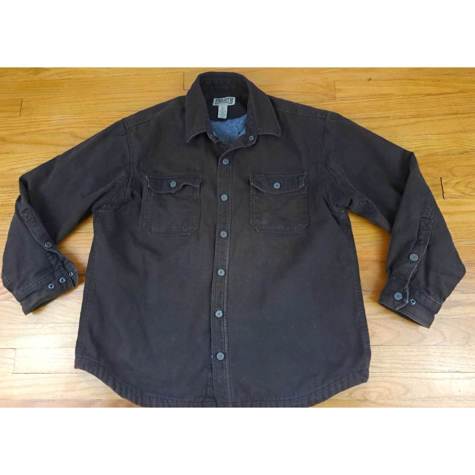 Vintage VINTAGE Duluth Heavy Canvas Insulated Metal Snap Button Outdoor Work Shirt XL Brown Mens Jacket 30in long 27in pit to pit Size US XL / EU 56 / 4 - 3 Thumbnail