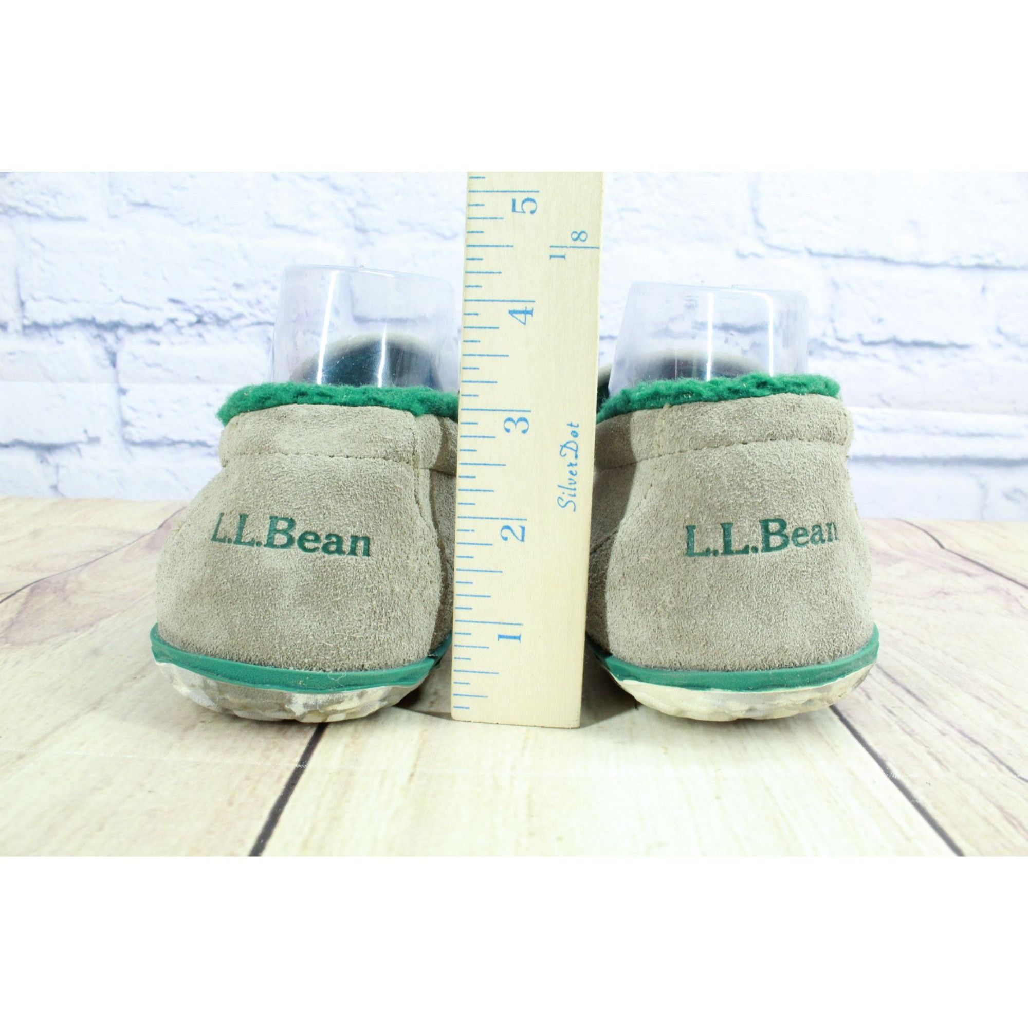 L.L. Bean LL Bean Gray Suede Fleece Lined Moc Slippers Size US 9 / EU 42 - 6 Thumbnail