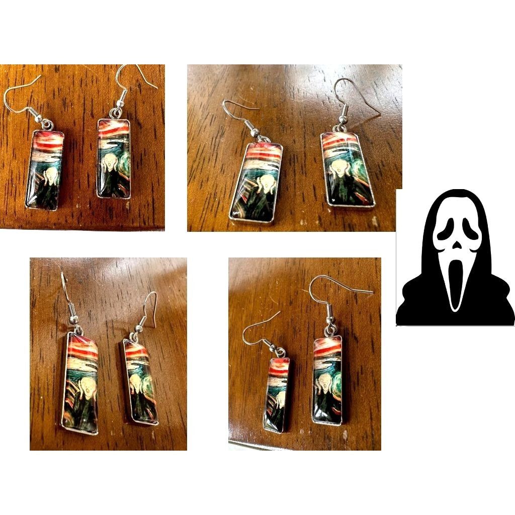 Handmade New The Scream Earrings Dangle Art to Wear Abstract Edward M Size ONE SIZE - 11 Thumbnail