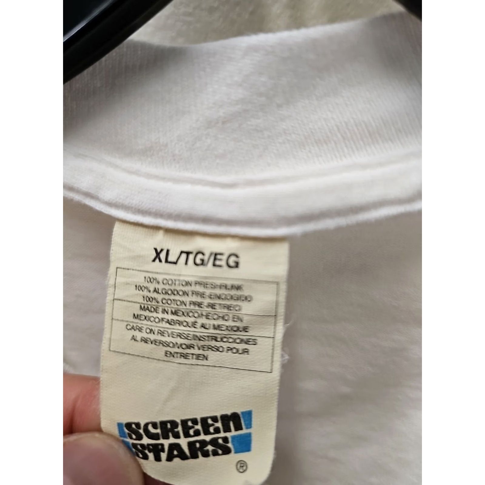 Vintage VINTAGE Screen Stars T-Shirt Mens XL White Cotton Crew Neck Short Sleeve Sports Edgе Distressed USA Fairfield New Jersey 90s Size US XL / EU 56 / 4 - 4 Thumbnail