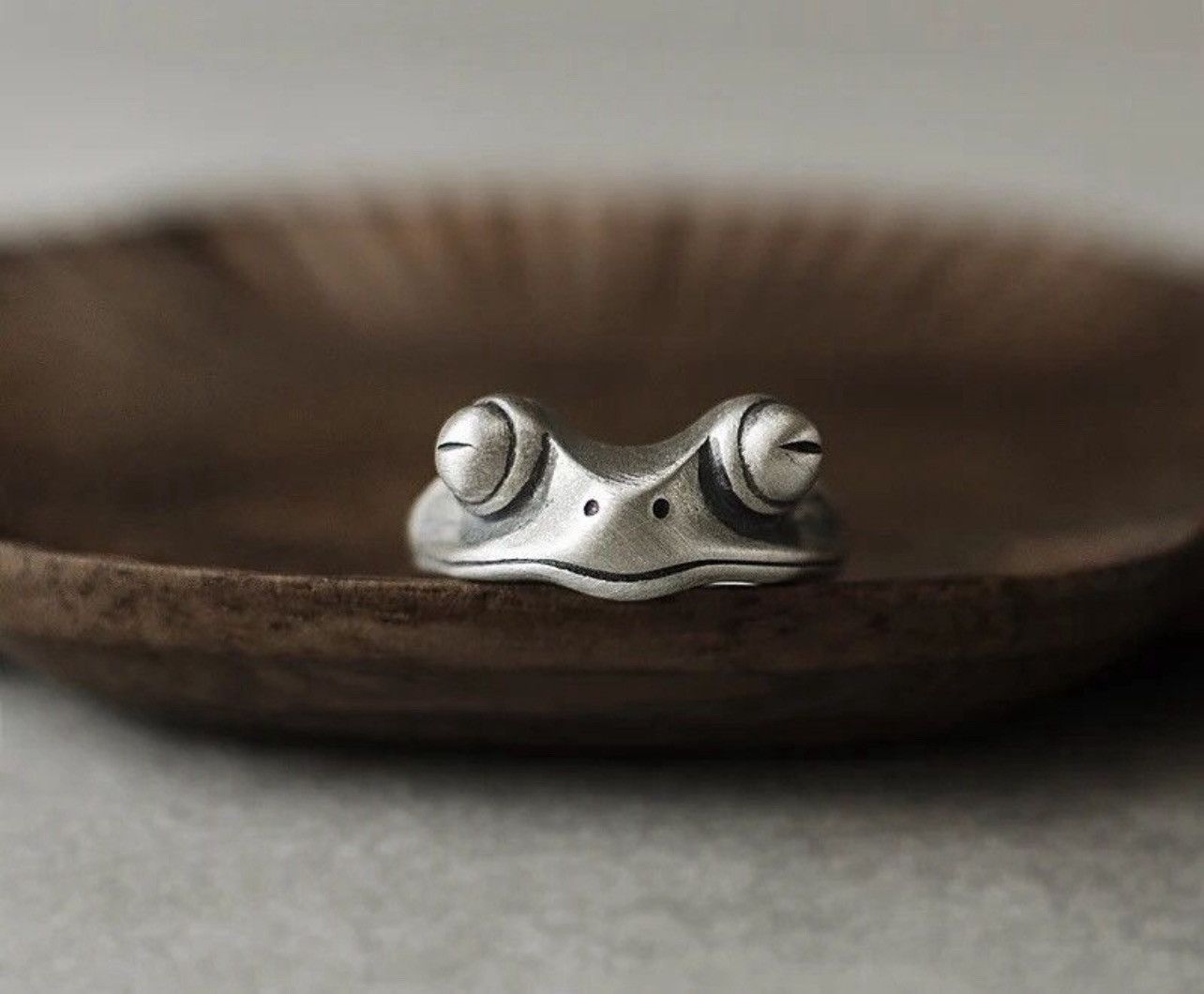 Jewelry × Vintage Pure Silver 925 Sterling Frog Adjustable Rings Size ONE SIZE - 2 Thumbnail