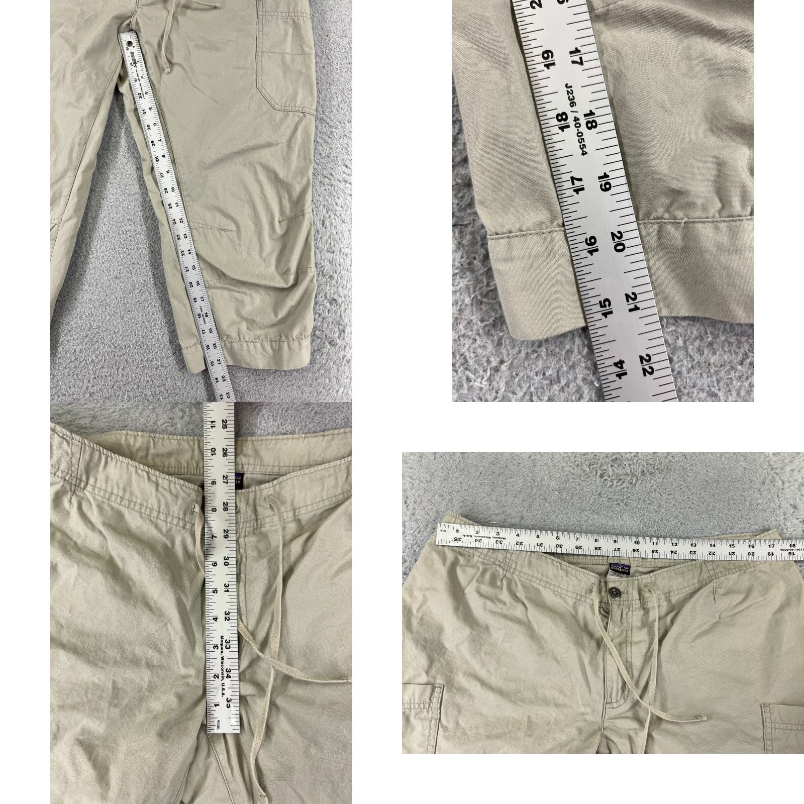 Patagonia Patagonia Pants Women 14 Beige Mandala Capris 100% Cotton Cargo Drawstring 34x21 Capris Womens 14 Beige Mandala 100% Cotton Patagonia Pants Size 36" / US 14 / IT 50 - 8 Thumbnail