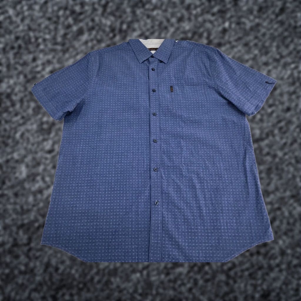 Ben Sherman Ben Sherman Mens Short Sleeve Button-Up Shirt Blue XL Button-Down Pocket Pleated Regular Size X L Size US XL / EU 56 / 4 - 1 Thumbnail