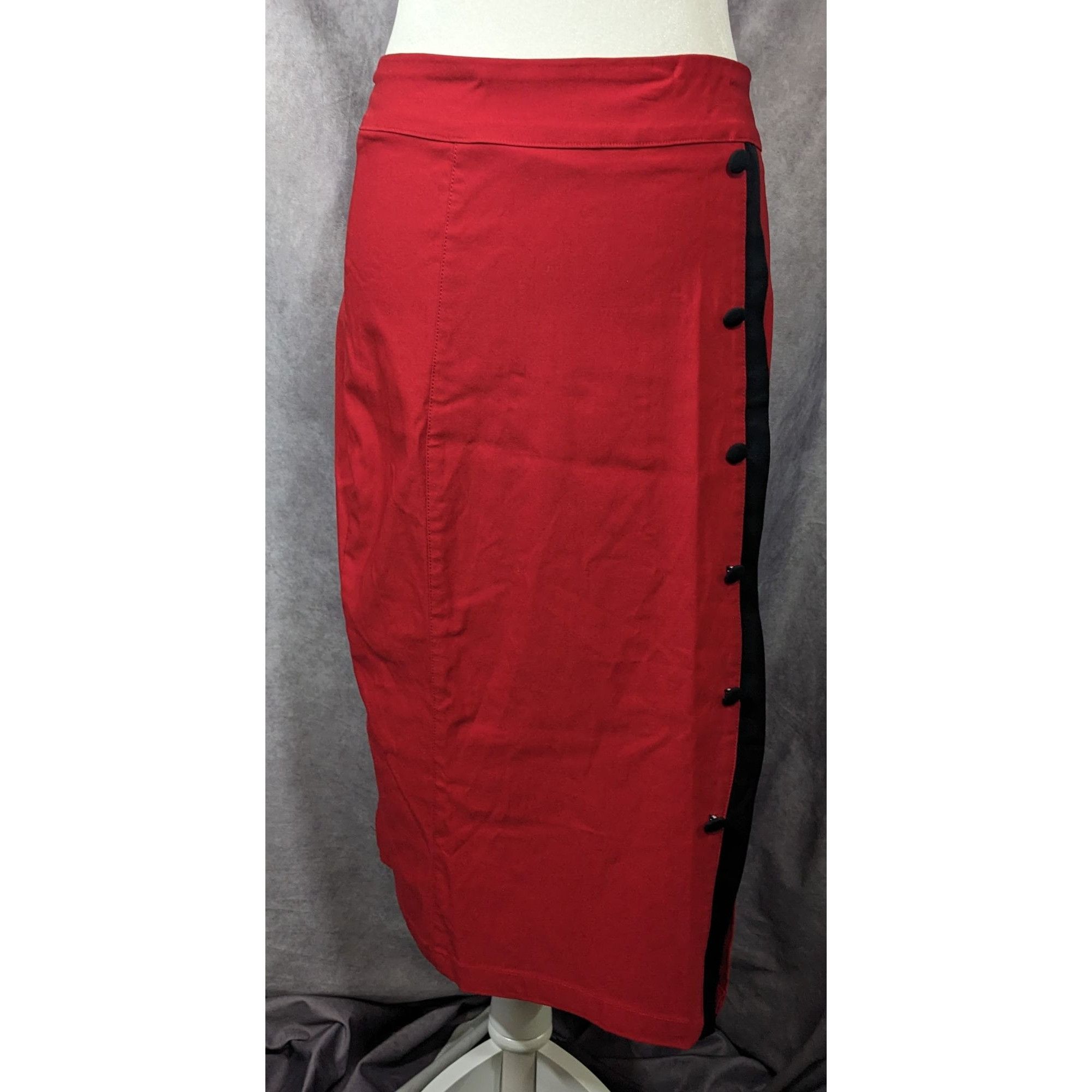 ROCKSTEADY Rock Steady Rockabilly Pinup Black And Red Pencil Skirt Size Size 30" / US 8 / IT 44 - 6 Thumbnail