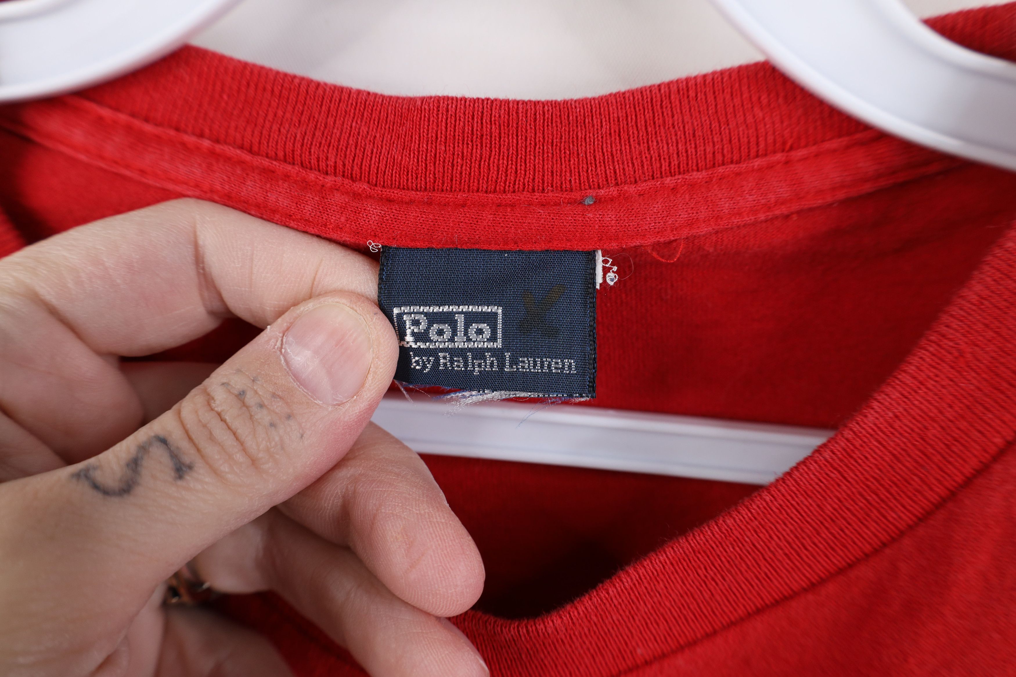 Ralph Lauren Vintage 90s Ralph Lauren P Long Sleeve T-Shirt Red Cotton Size US S / EU 44-46 / 1 - 8 Thumbnail
