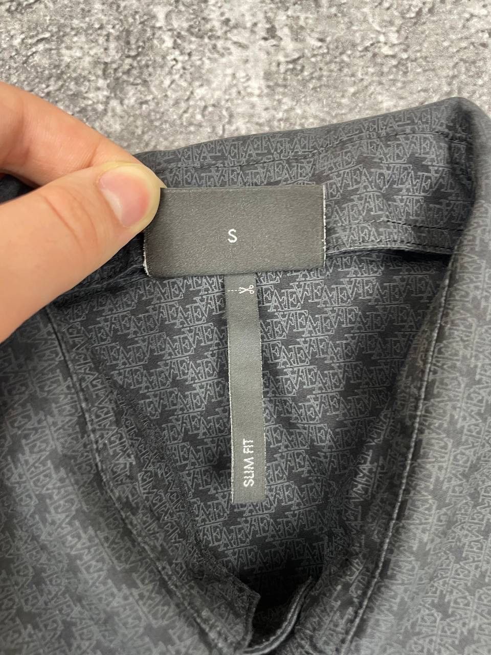 Armani Emporio Armani Men Cotton Shirt Slim Fit Pattern Grey Size US S / EU 44-46 / 1 - 5 Thumbnail