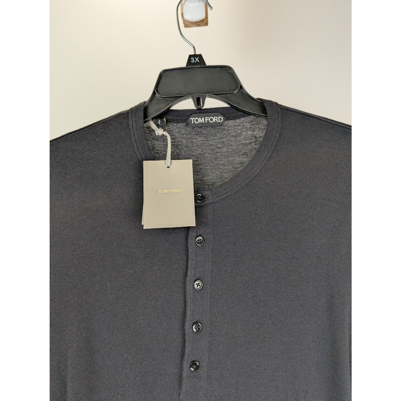 Tom Ford o1rshd1 Henley Shirt in Black Size US M / EU 48-50 / 2 - 7 Thumbnail