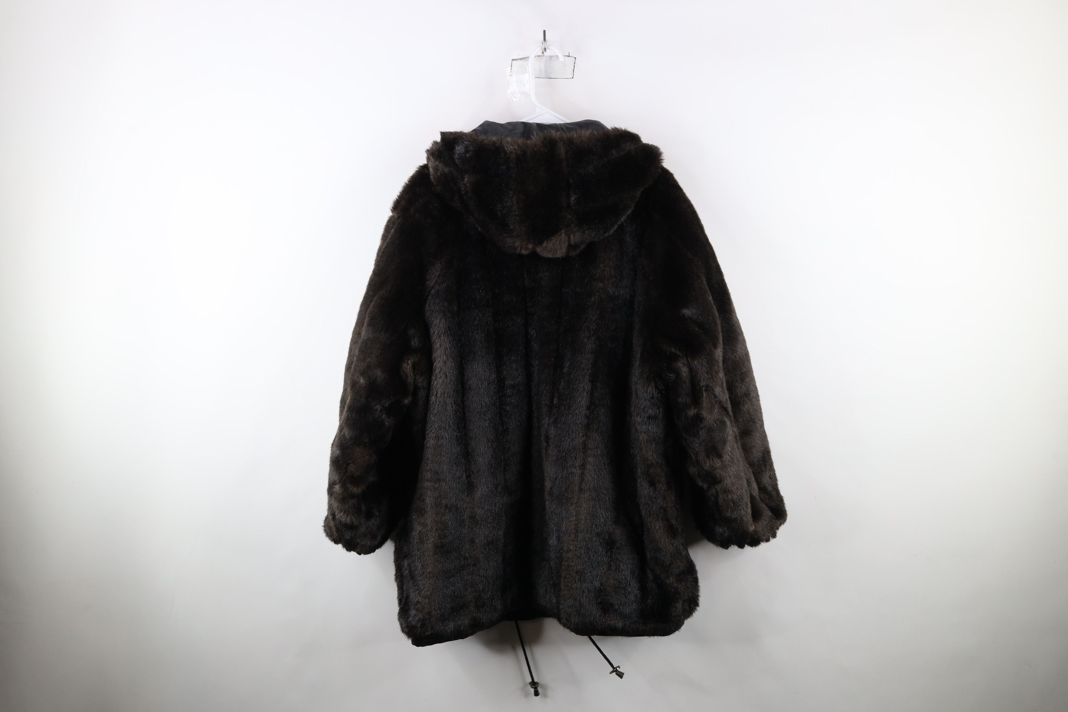 Vintage Vintage 90s Streetwear Reversible Fur Leather Hooded Jacket Size US M / EU 48-50 / 2 - 16 Thumbnail
