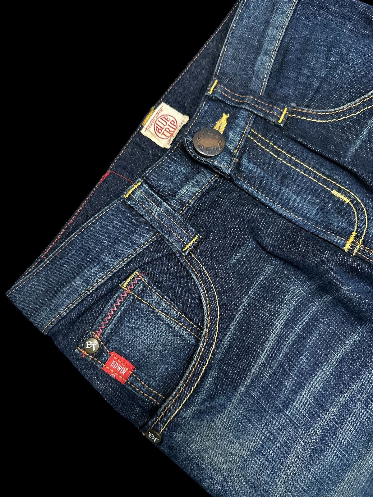 Kapital Flare 💥 Vintage 9os Edwin Blue Trip Twist Leg 💥❗️ Size US 28 / EU 44 - 4 Thumbnail