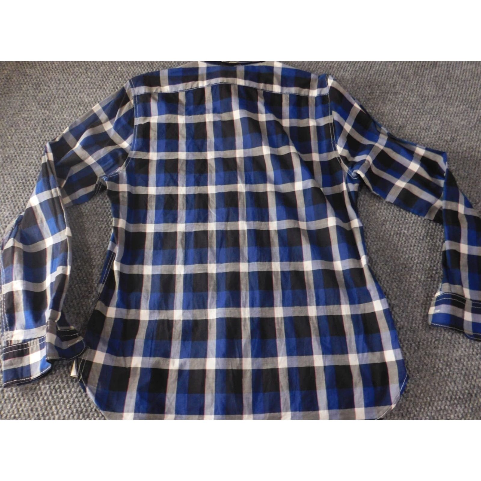 Gap Gap Mens Shirt Medium Blue Button-Up Classic Plaid Knit Cotton Regular Slimming Size US M / EU 48-50 / 2 - 5 Thumbnail