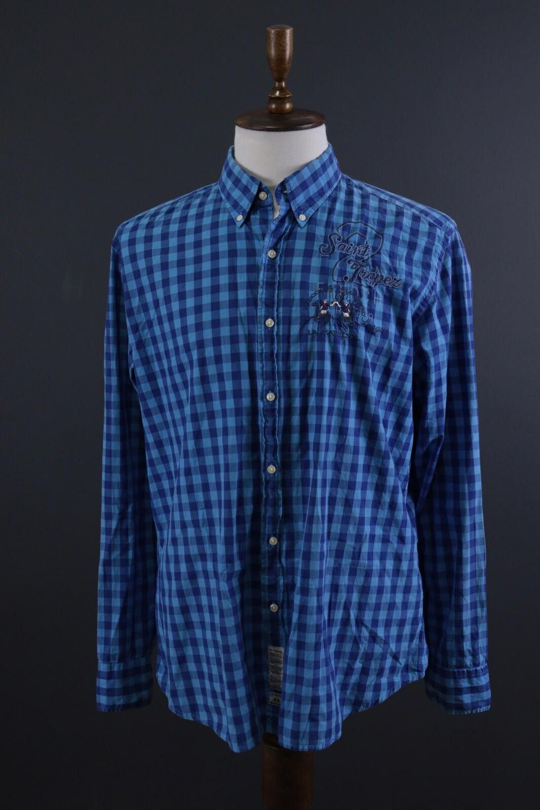 La Martina La Martina Blue Check Slim Saint Tropez Shirt Size XXL Size US XXL / EU 58 / 5 - 1 Thumbnail