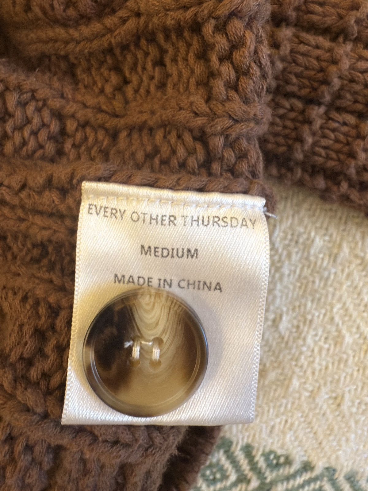 Every Other Thursday Brown Waffle Knit Cardigan Size US M / EU 48-50 / 2 - 6 Thumbnail