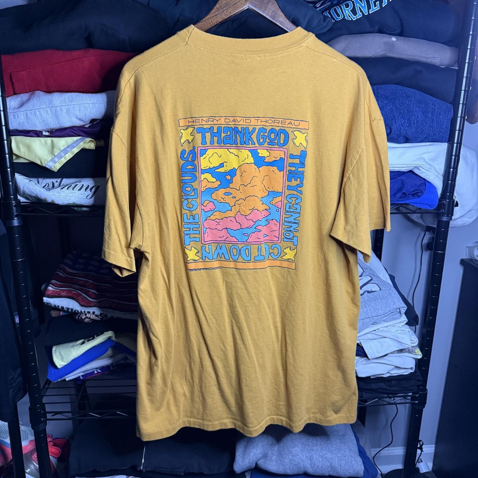 Anvil Vintage 90's Henry David Thoreau Cut Down Clouds Tee Size US XXL / EU 58 / 5 - 1 Thumbnail