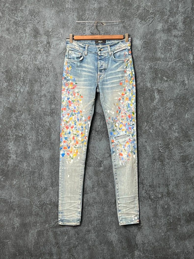 Amiri Amiri Painted Destruction Jeans Size US 34 / EU 50 - 1 Thumbnail