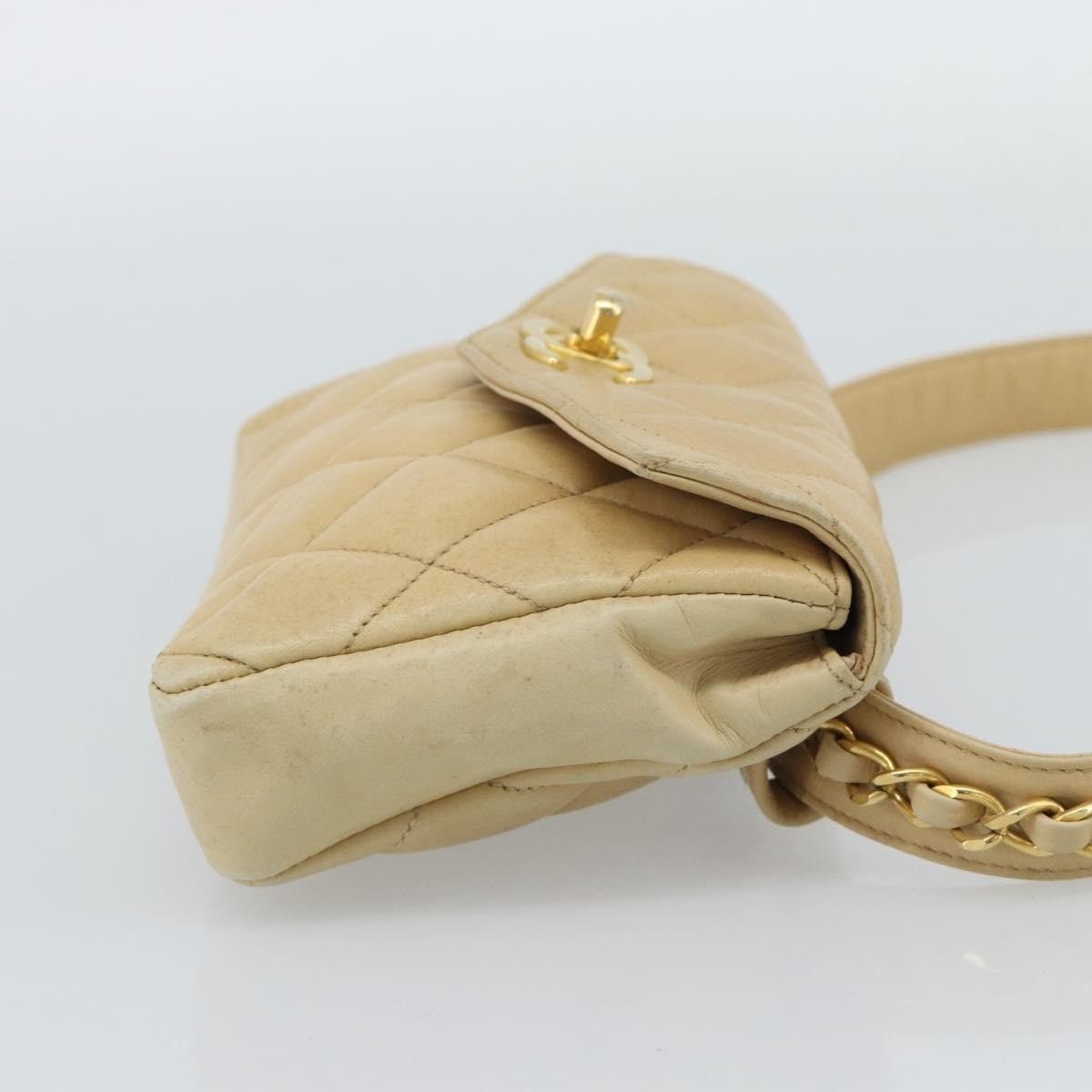 Chanel Chanel Matelasse Lambskin Leather Waist Bag Beige Size ONE SIZE - 5 Thumbnail
