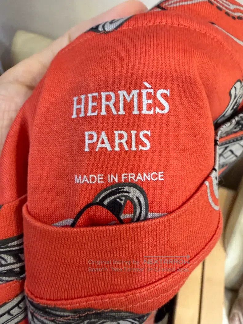 Hermes Hermes Orange Print Short Sleeve Size S / US 4 / IT 40 - 3 Thumbnail