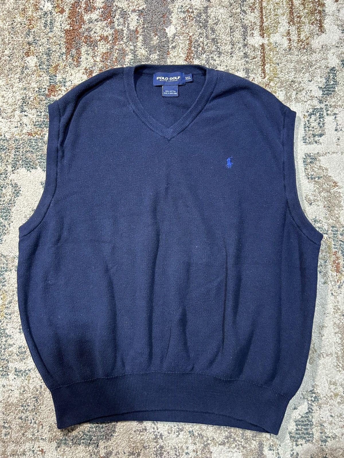 Polo Ralph Lauren Vintage Polo Golf Sweater Vest Cotton Navy Ralph Lauren Size US XL / EU 56 / 4 - 1 Thumbnail