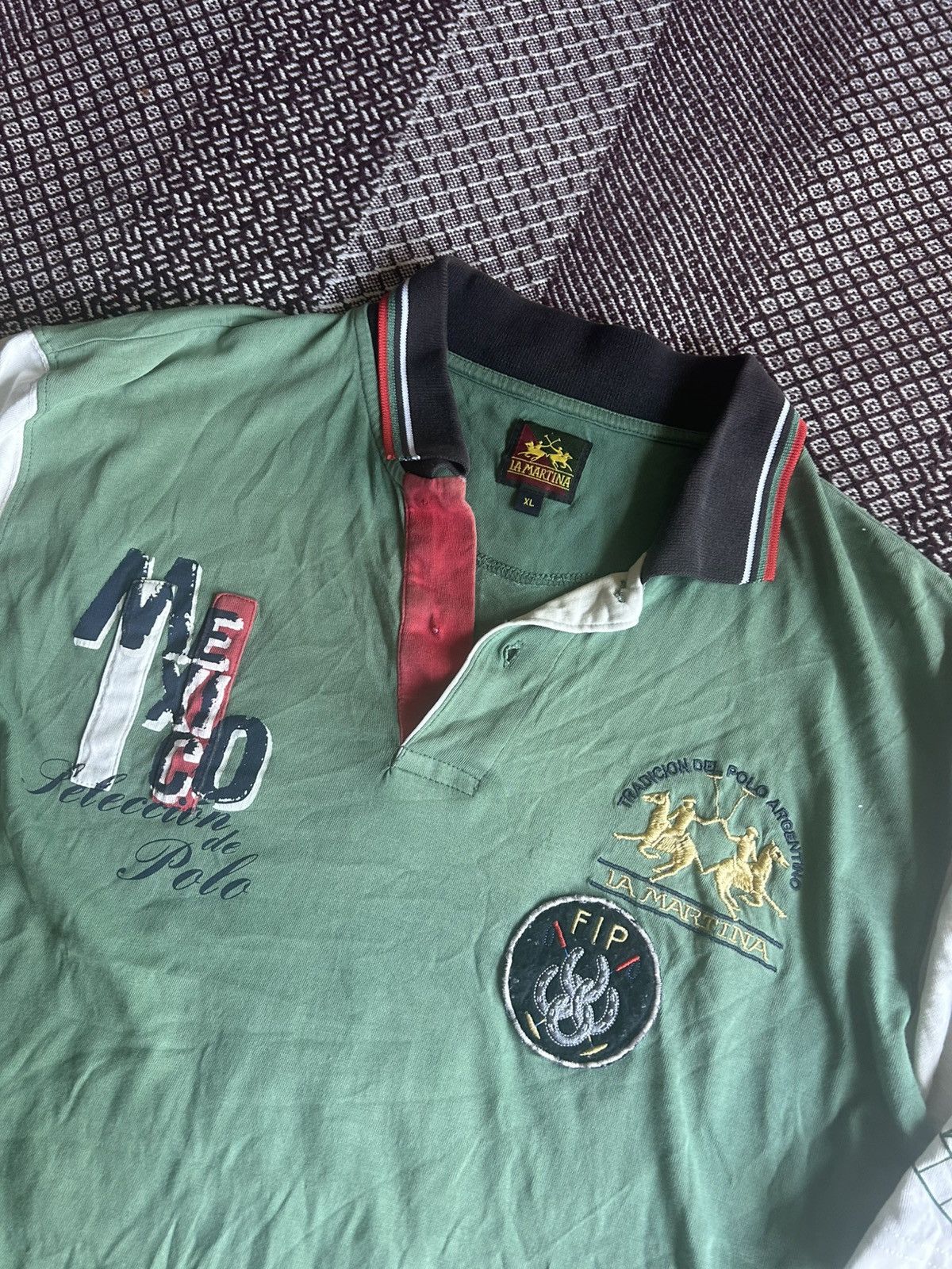 Vintage La Martina Vintage Polo T-shirt Big Logo Thrashed Condition Size US XL / EU 56 / 4 - 6 Thumbnail