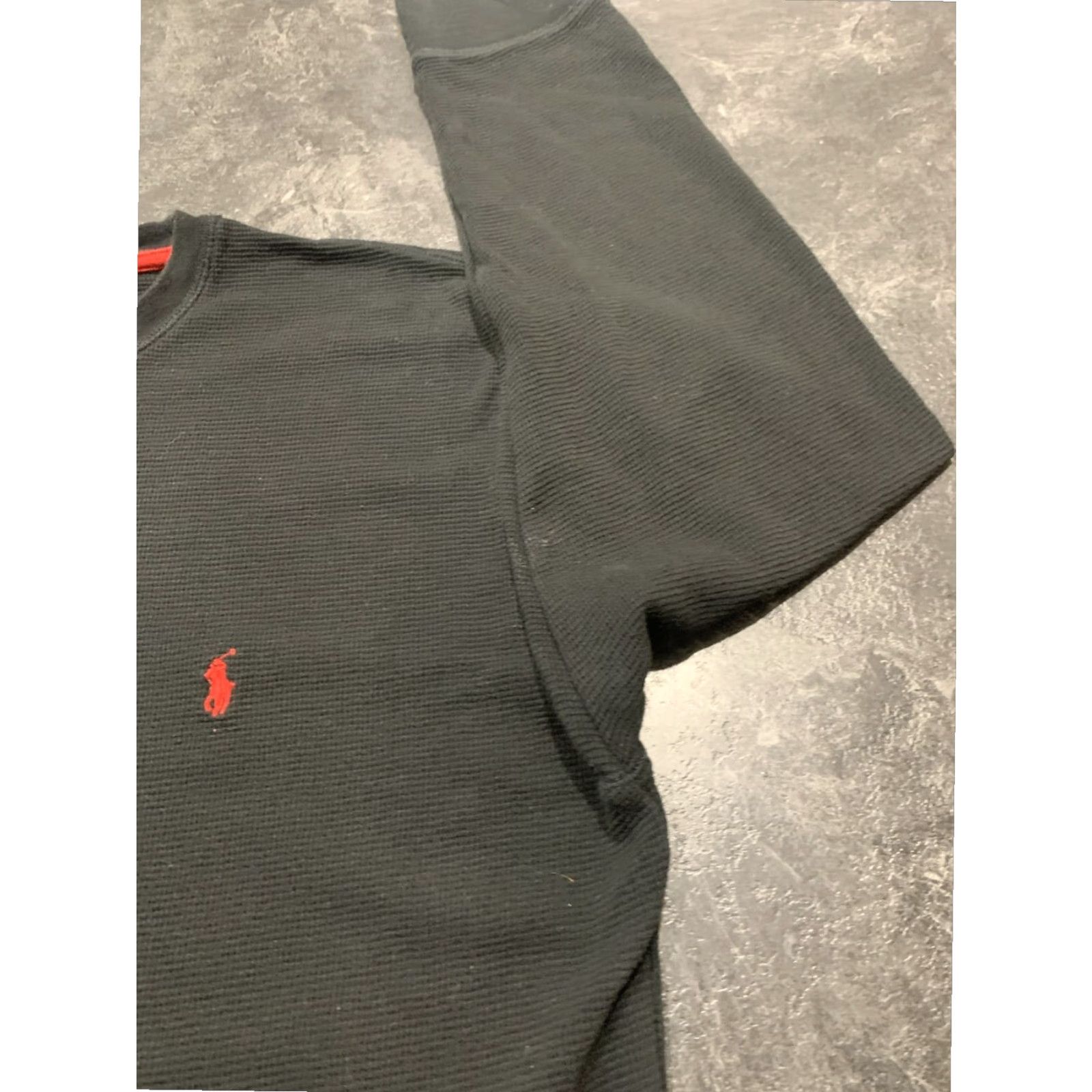 Polo Ralph Lauren Polo Ralph Lauren Sleepshirt Mens XL Black Long Sleeve Thermal Waffle Knit Cotton Blend Size US XL / EU 56 / 4 - 2 Thumbnail