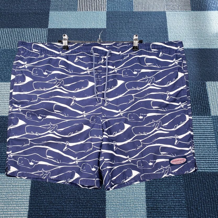 Vineyard Vines Blue Allover Whale Board Swim Trunks Shorts Mens 1XL, Men's (Size 36)