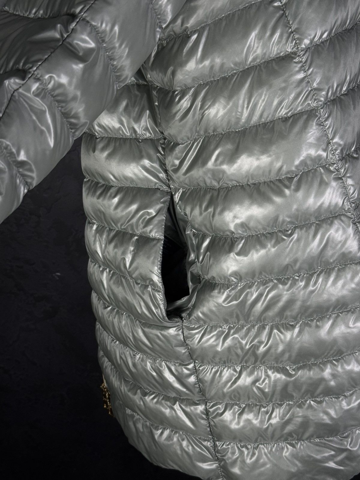 Herno Herno Women’s Long Down Puffer Jacket Hooded Silver Gray Size XXL / US 16-18 / IT 52-54 - 19 Thumbnail