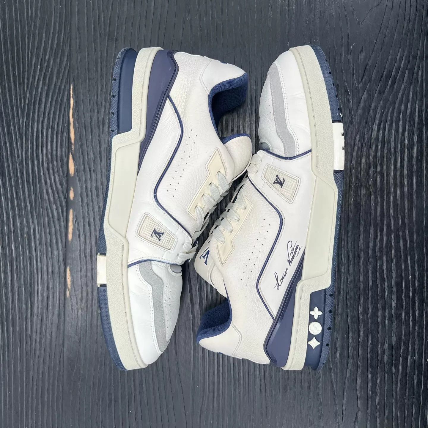 Louis Vuitton LV Trainer Black Blue UK9/43 Size US 10 / EU 43 - 3 Thumbnail