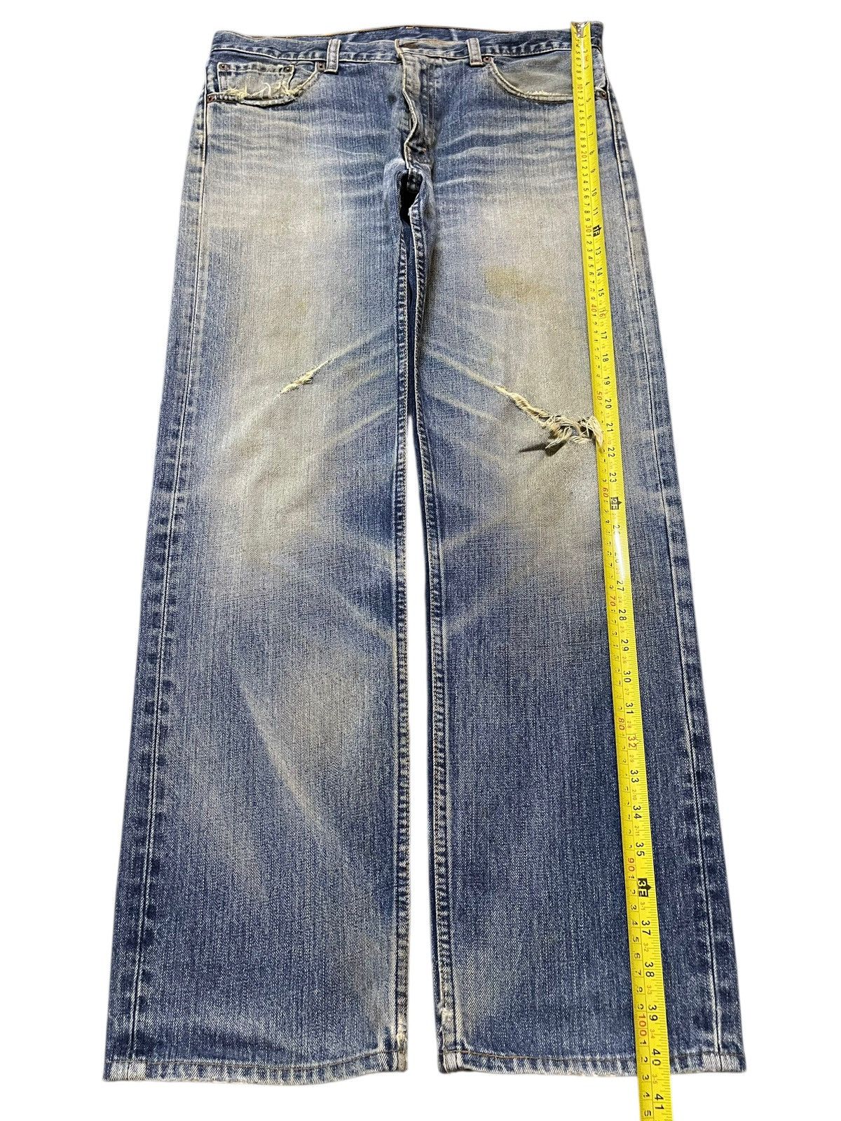 Levi's Vintage 90s Levis 505 Mud Faded Wash Ripped Loose Jeans Size US 34 / EU 50 - 14 Thumbnail