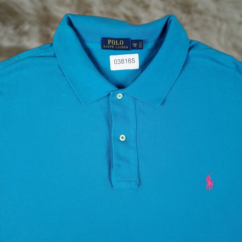 Ralph Lauren Polo Shirt Mens 3XB Blue Pony Golf Casual Short Sleeve Polo Shirt Big 3X Blue Polo