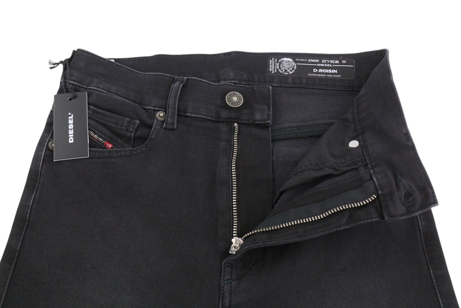 Diesel D-ROISIN 069MZ W26/L32 Super Skinny High Waist Denim 40672 Size 26" / US 2 / IT 38 - 5 Thumbnail