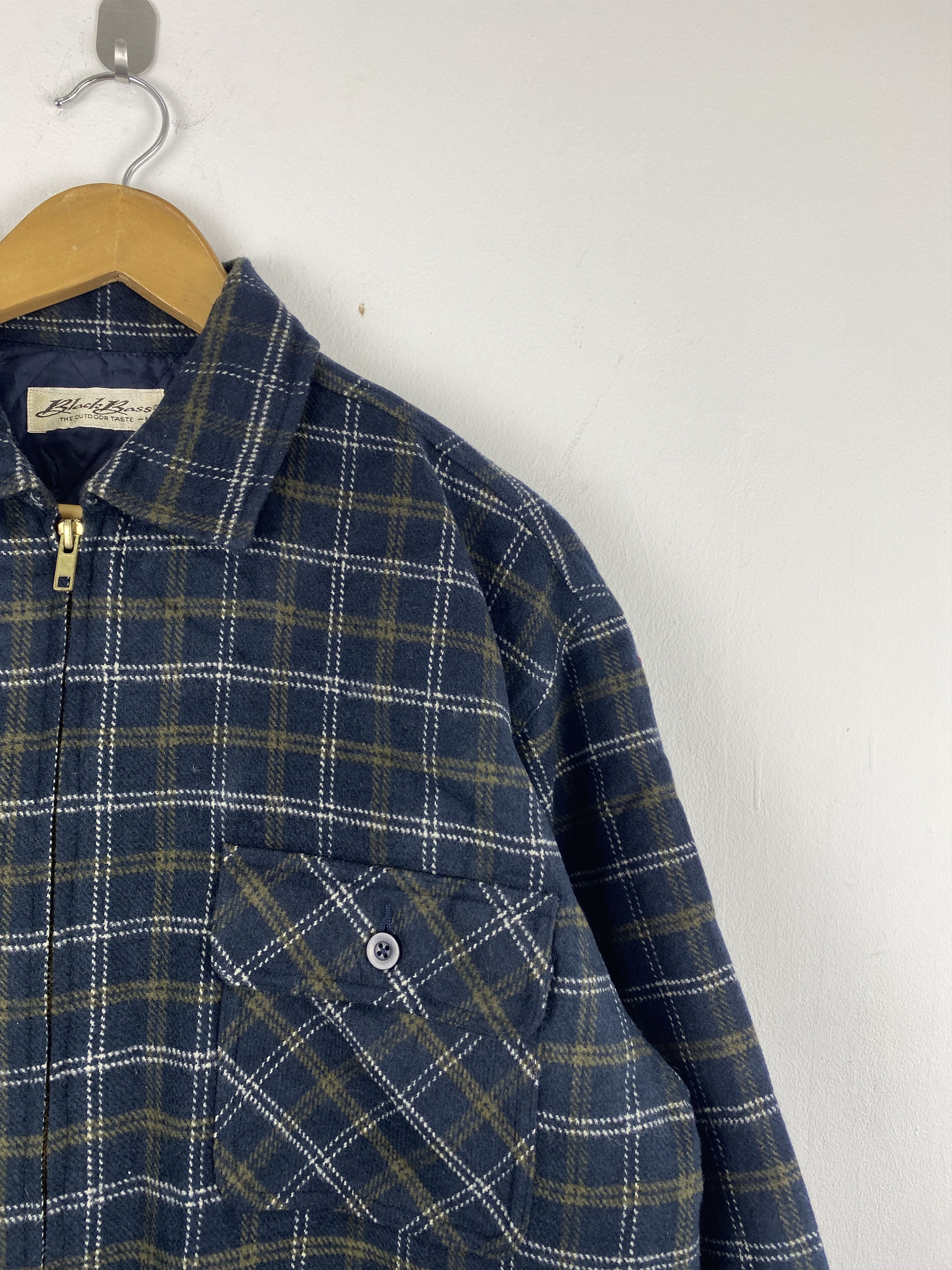 Japanese Brand Vintage BlackBass ShadowPlaid Zipper Flannel Jacket J1986 Size US L / EU 52-54 / 3 - 9 Thumbnail