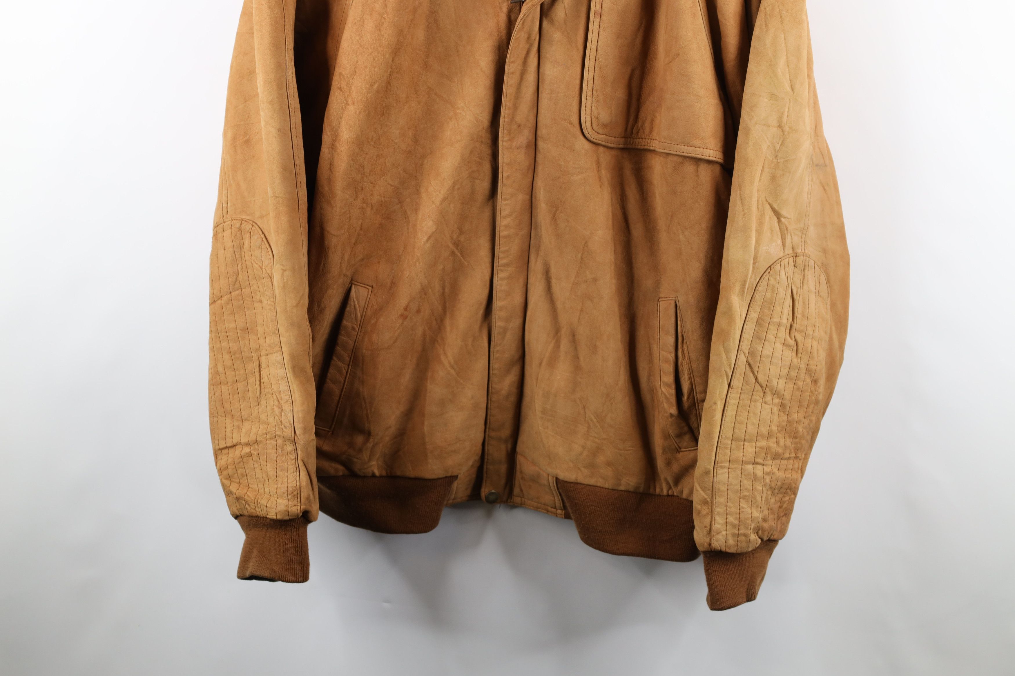Marlboro × Vintage Vintage 90s Marlboro Suede Leather Bomber Jacket Brown Size US XL / EU 56 / 4 - 3 Thumbnail