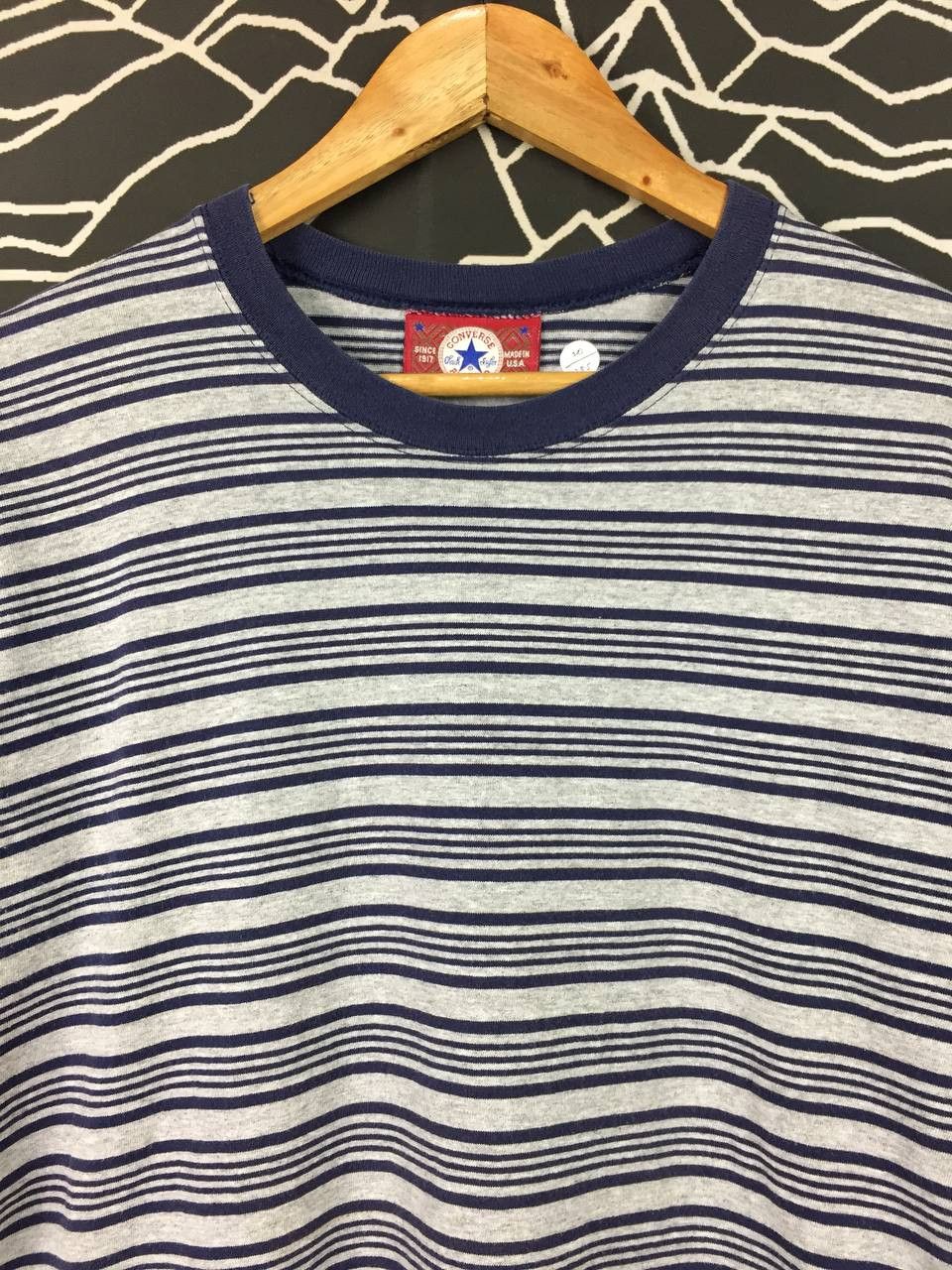 Converse Vtg 90s Converse All Star Made In Usa Stripe Tee Size US M / EU 48-50 / 2 - 3 Thumbnail