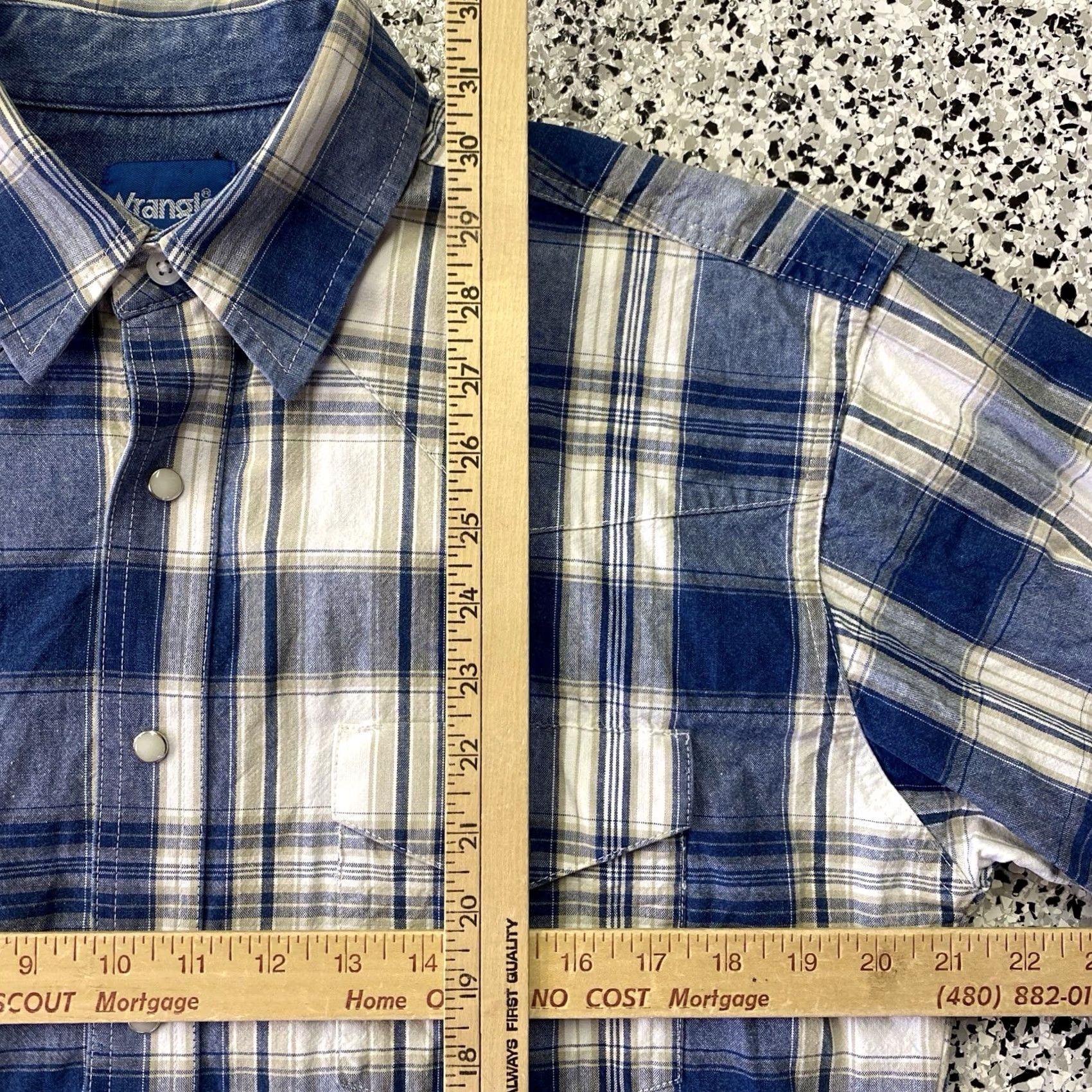 Wrangler VINTAGE Wrangler Shirt Mens M Blue VTG Cowboy Cut Plaid Short Sleeve Western Pearl Snap Size US M / EU 48-50 / 2 - 2 Thumbnail