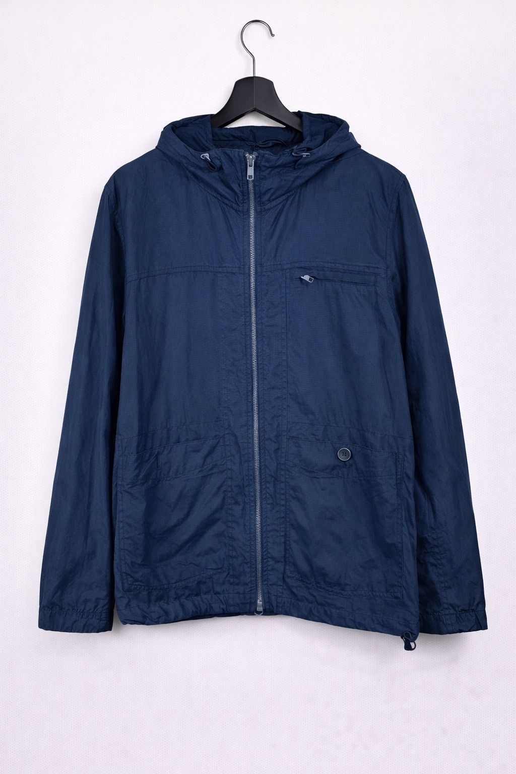 Journal Standard Navy Hood Zip Jacket Lightweight Outerwear