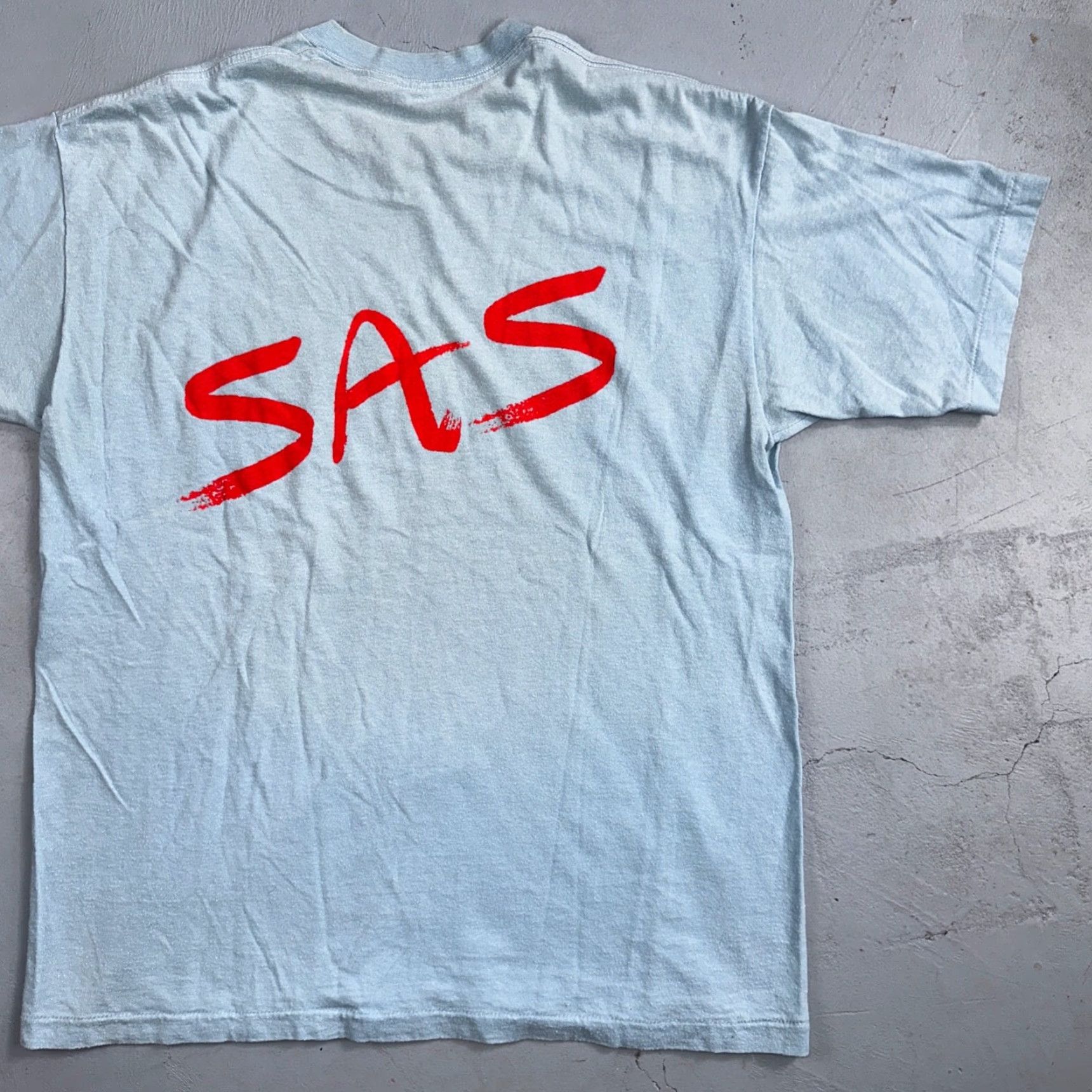 SAS VINTAGE Belton SAS Student Assisting Students 80s T Shirt College University USA Men XL Blue Size US XL / EU 56 / 4 - 2 Thumbnail