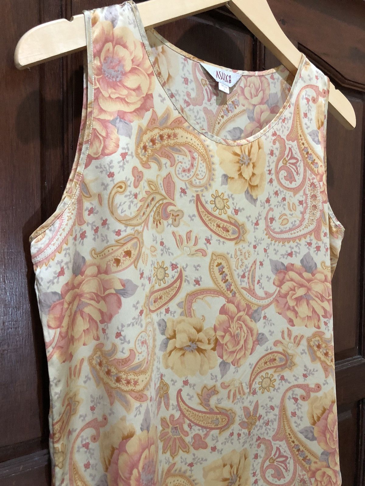 Vintage Asilk Japanese Style Paisley Pattern Allover Silk Style Size L / US 10 / IT 46 - 4 Thumbnail