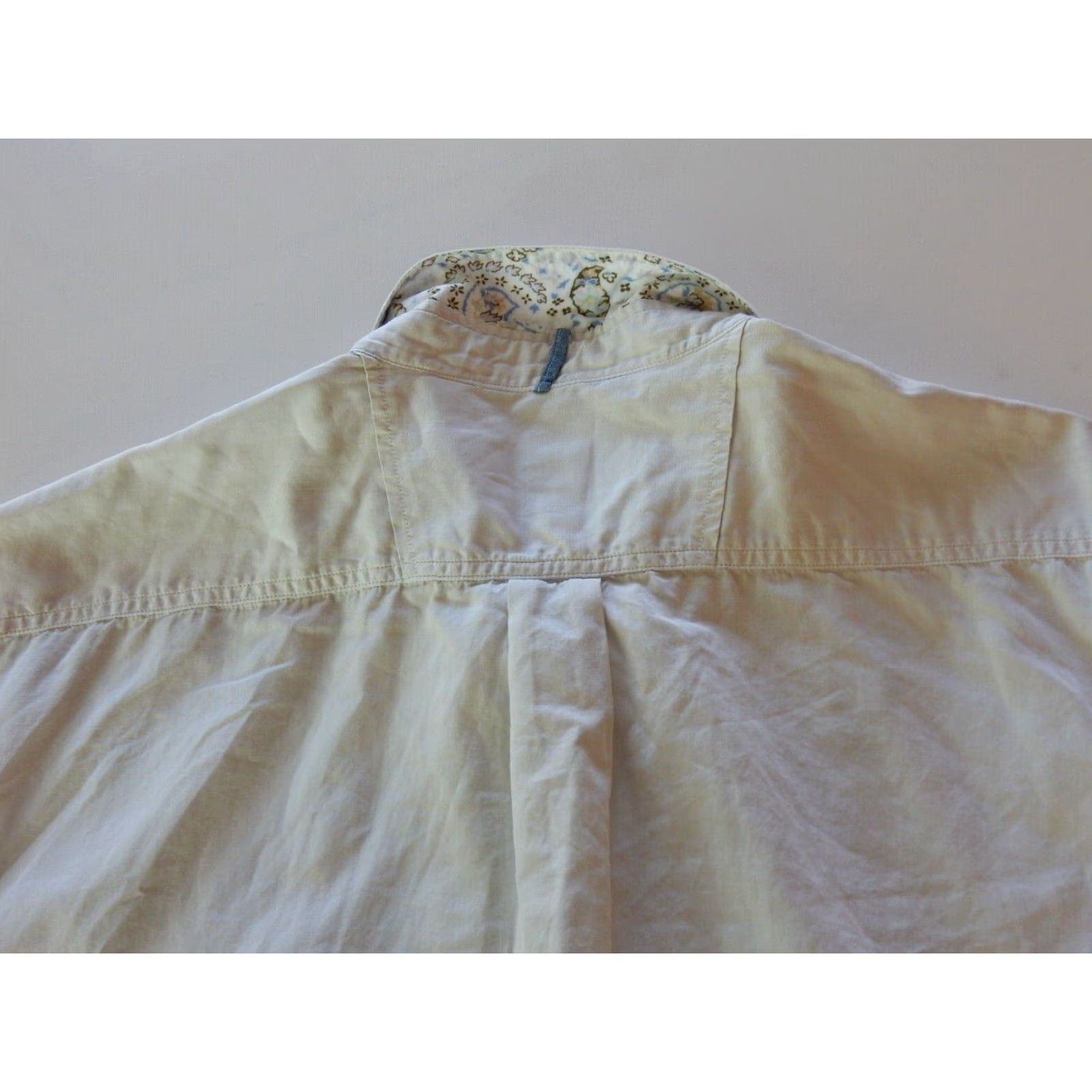 Hart Schaffner Marx VINTAGE Hart Schaffner Marx Men's Short Sleeve Button-Up Shirt XXL Beige Cotton Mens Size US XXL / EU 58 / 5 - 4 Thumbnail