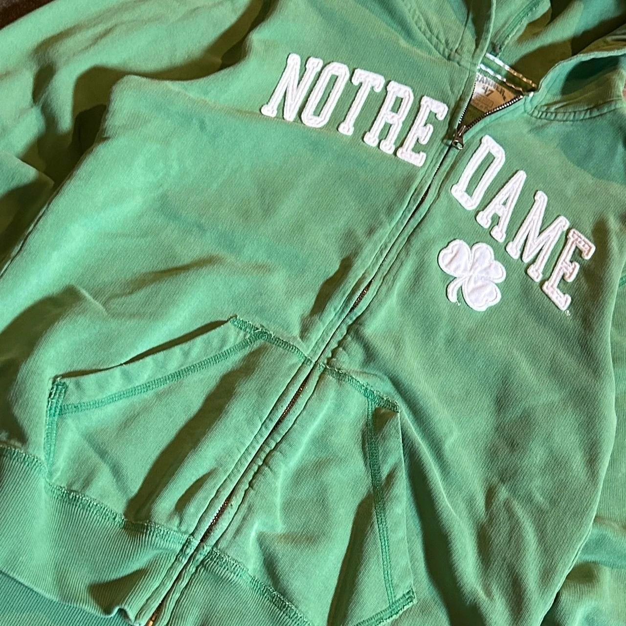 Other Green Notre Dame four leaf clover zip-up hoodie Size US XL / EU 56 / 4 - 3 Thumbnail