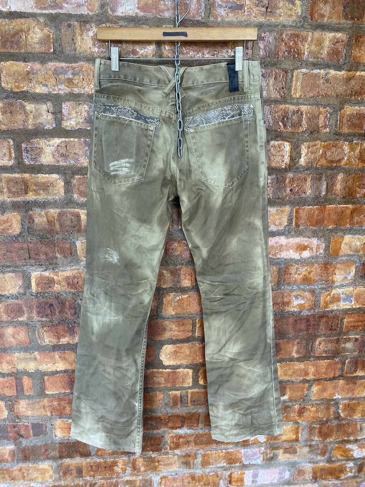 Isamu Katayama Backlash Isamu Katayama Backlash Rusty Leather trim Flare Pants Size US 29 - 12 Thumbnail