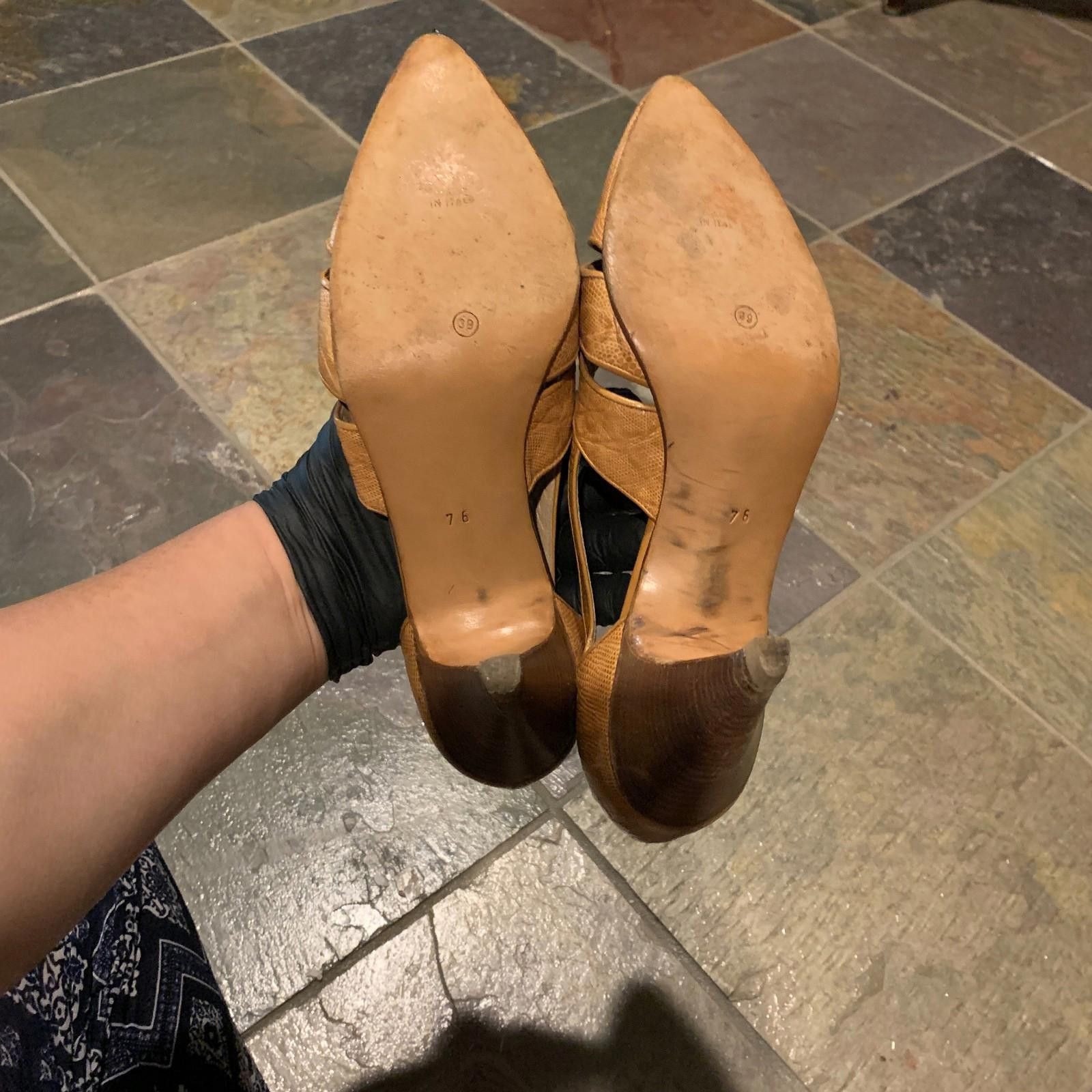 Designer RARE! MAUD FRIZON SNAKE Leather Mid Heel Shoes Size 8.5 G108 Size US 8.5 / IT 38.5 - 6 Thumbnail