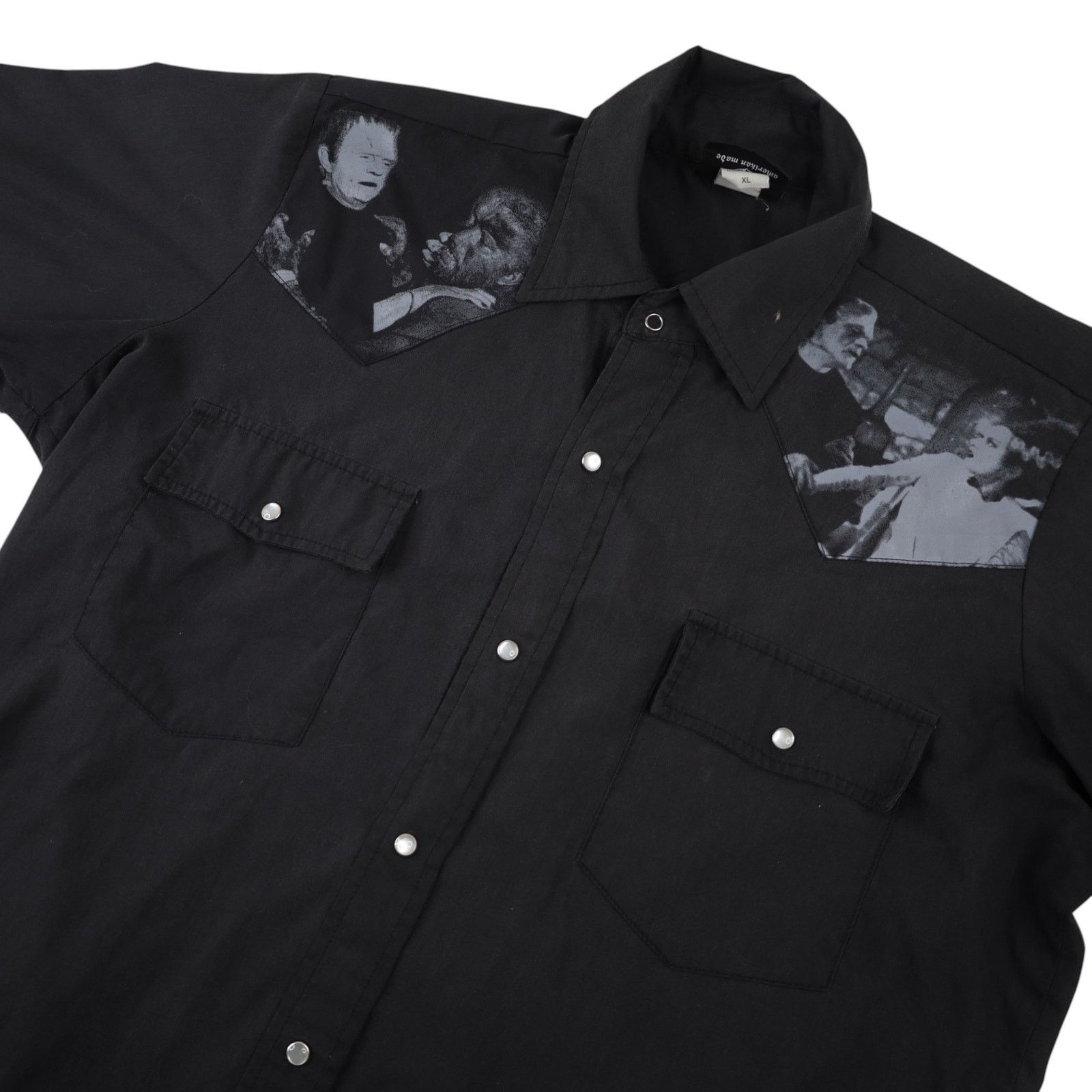 Vintage VTG Y2k Felon Pearl Snapdown Frankenstein Rockabilly Shirt Size US XL / EU 56 / 4 - 4 Thumbnail