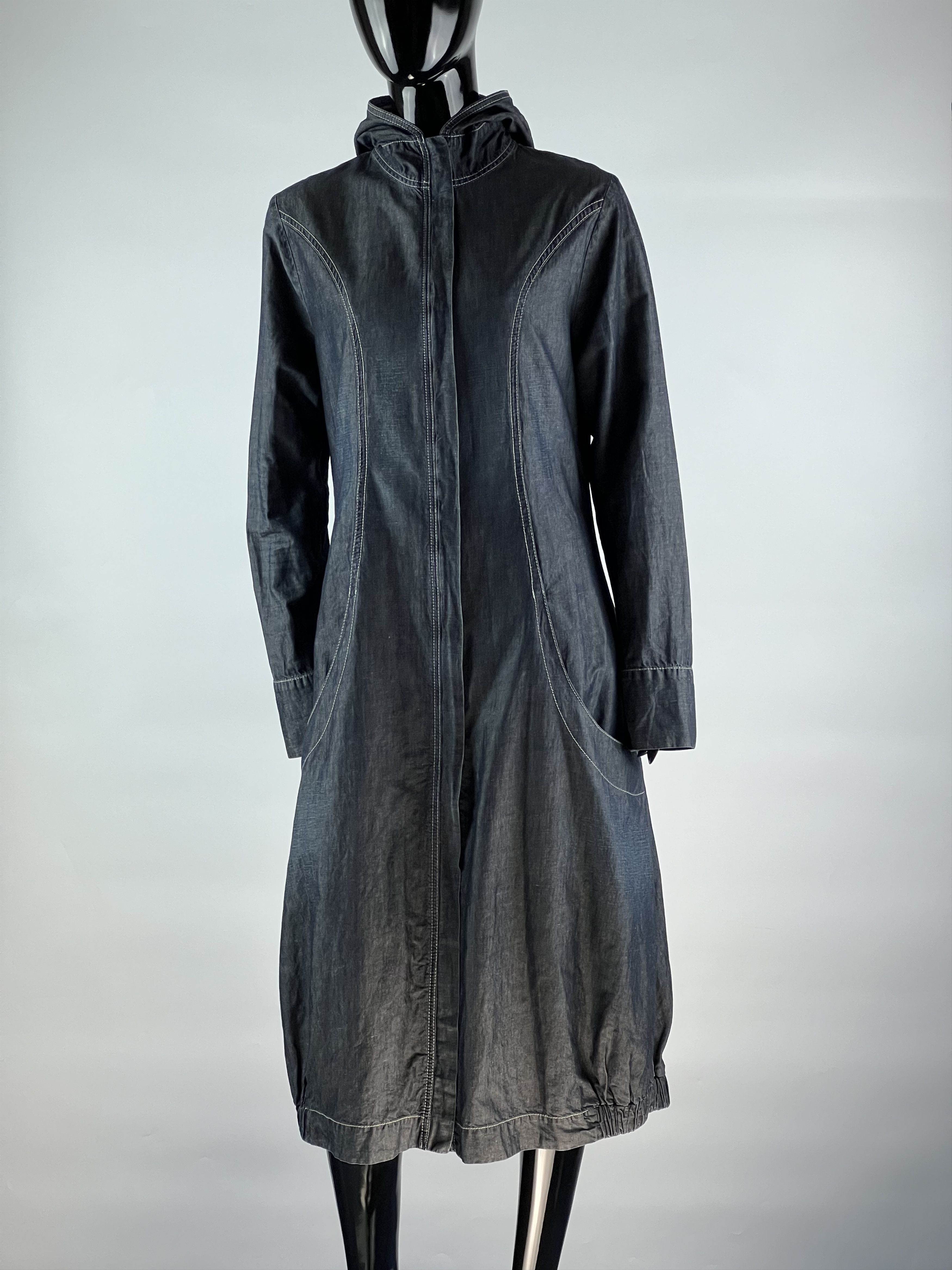 Sarah Pacini Rare Vintage Sarah Pacini Long Hooded Denim Jacket Size T1 Size S / US 4 / IT 40 - 1 Thumbnail