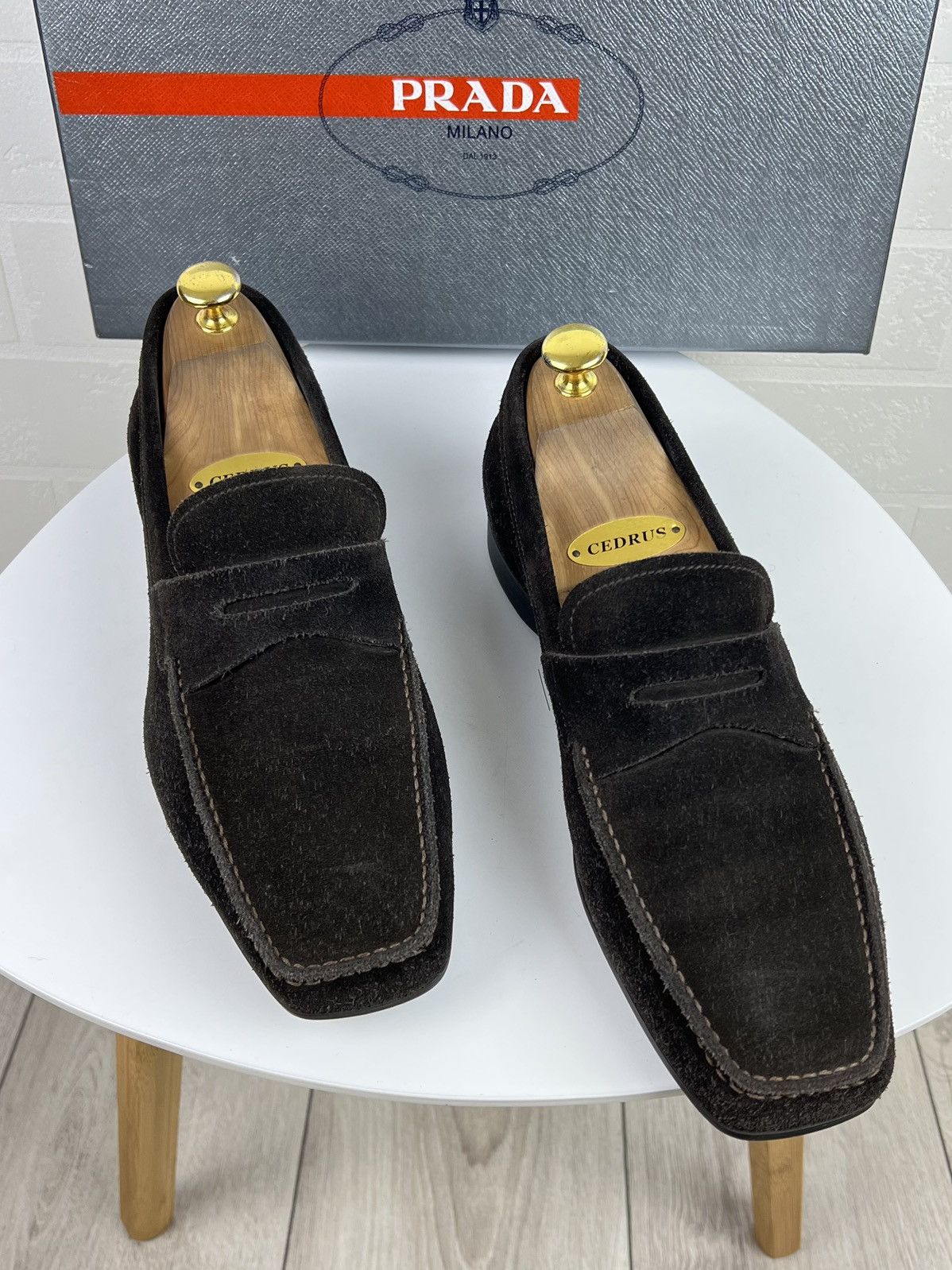 Prada PRADA MILANO Loafers Suede Shoes Strap Logo Brown Men's Size US 8 / EU 41 - 3 Thumbnail