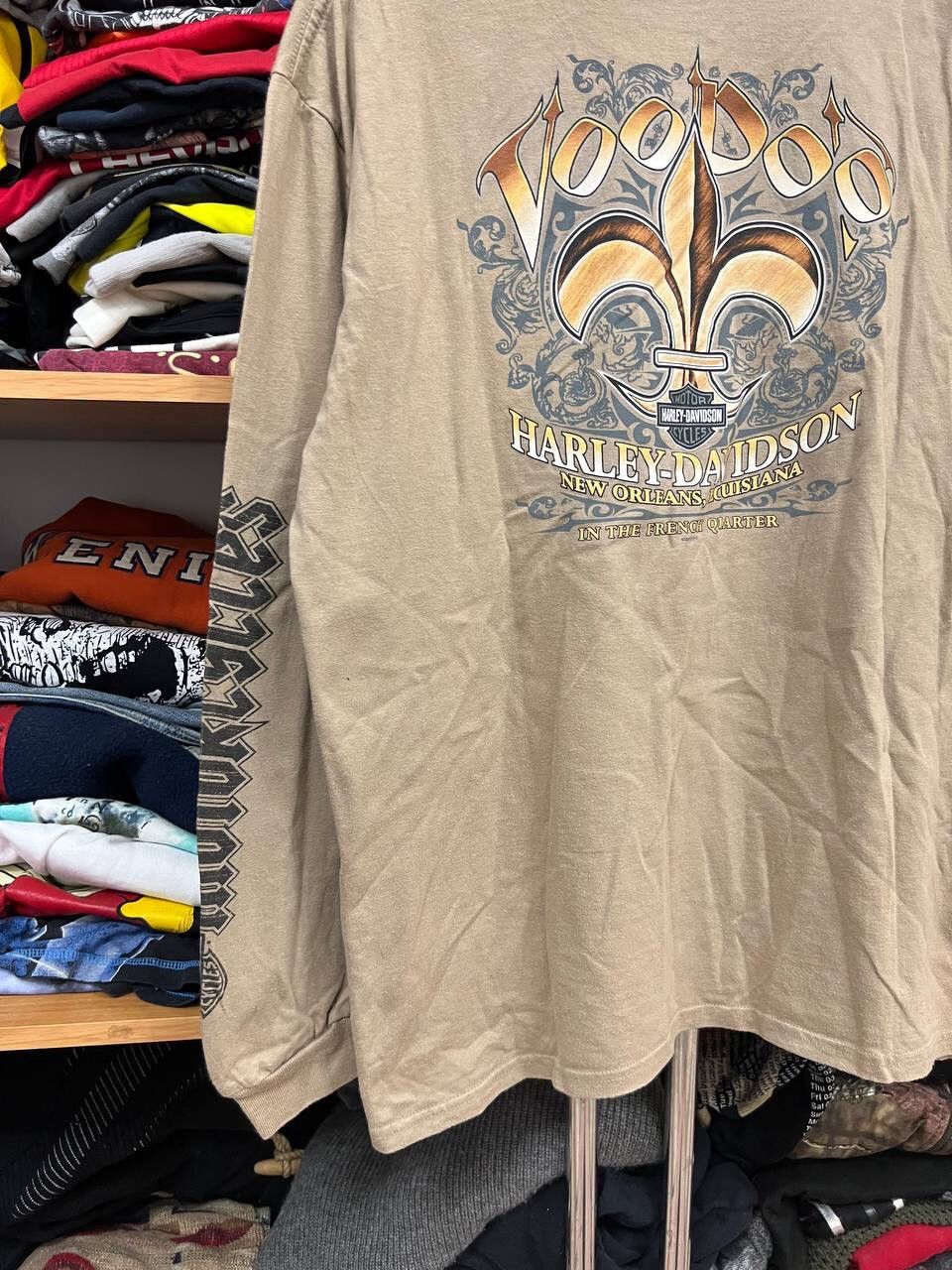 Harley Davidson CRAZY Y2K LIGHTNING CROSS GRUNGE SKATER OPIUM LONGSLEEVE TEE Size US L / EU 52-54 / 3 - 5 Thumbnail