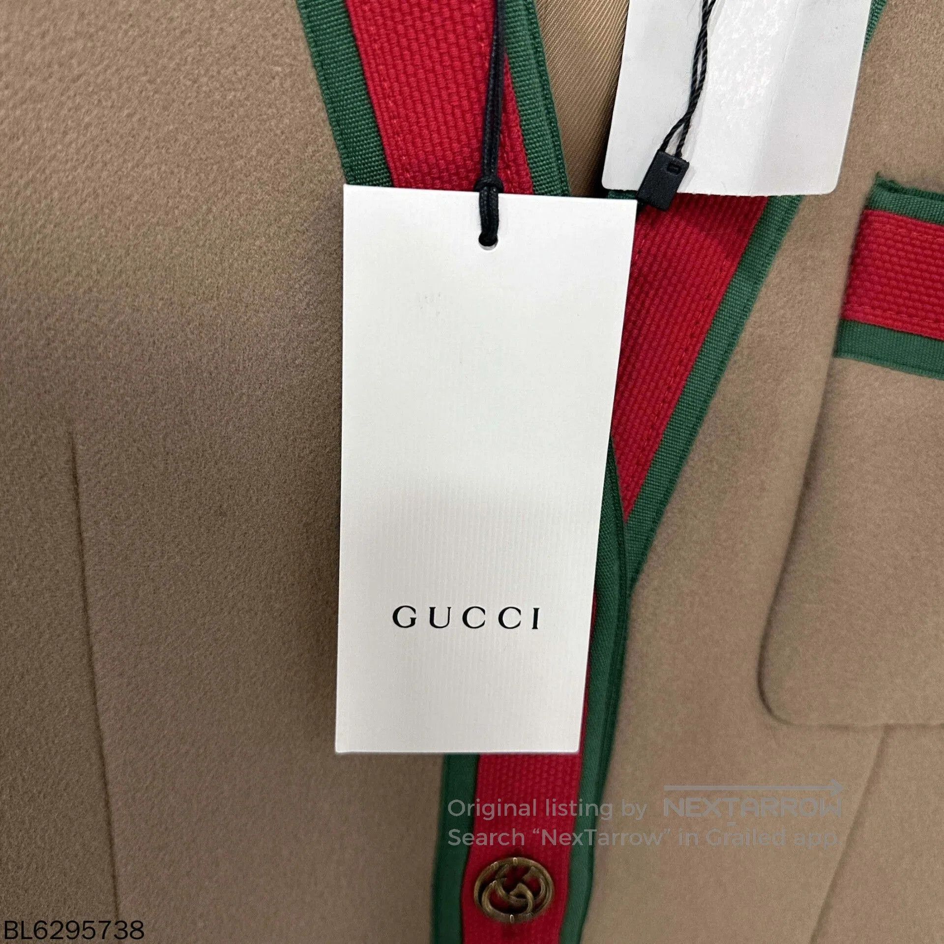 Gucci Gucci Red Green Striped Gold Button Coat. Size S / US 4 / IT 40 - 7 Thumbnail