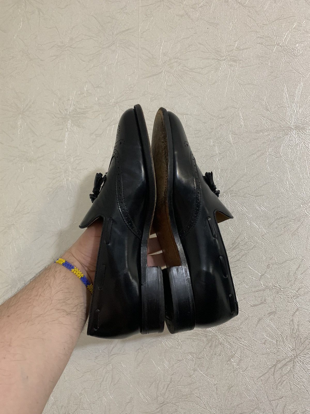 Barker × Genuine Leather × Vintage Vintage Barker Black Leather Loafers Tessel Made in England Size US 11 / EU 44 - 10 Thumbnail