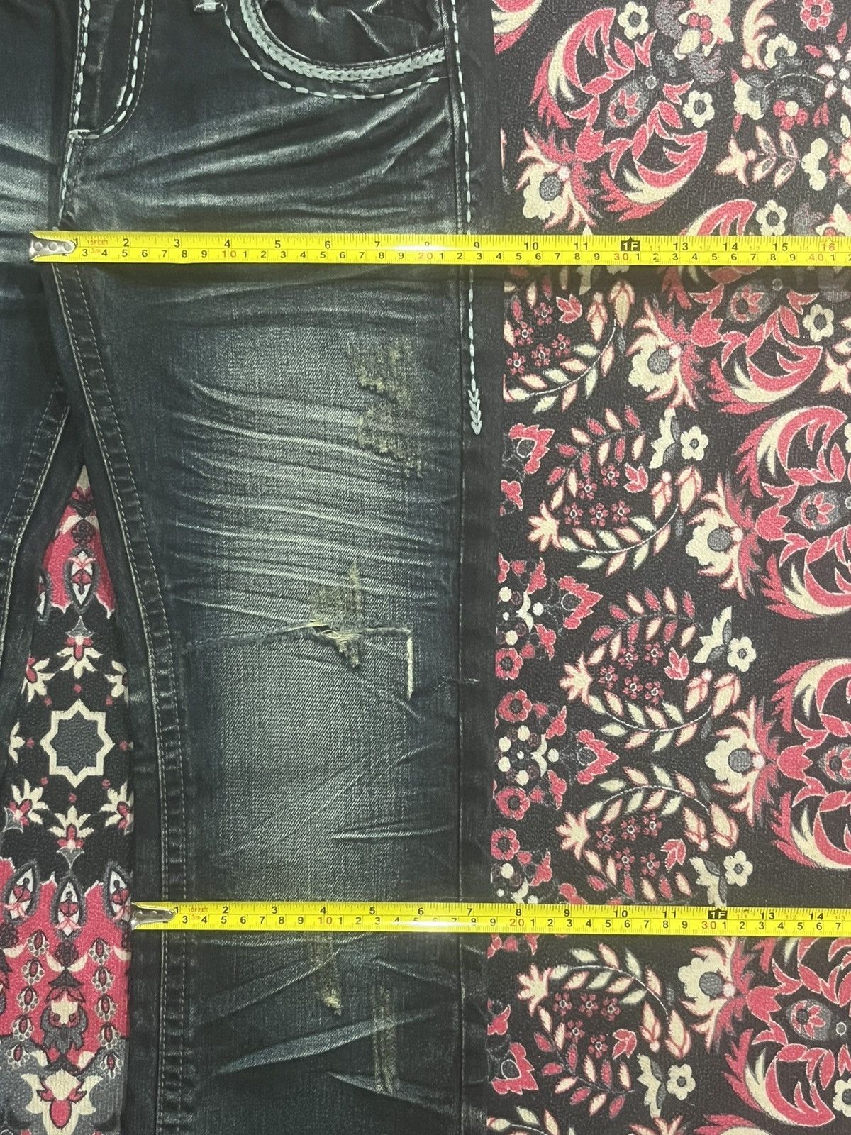 Tornado Mart Y2K Japan Beast Harajuku Style Heavy Honeycomb Dark Rip Jean Size 30" / US 8 / IT 44 - 13 Thumbnail