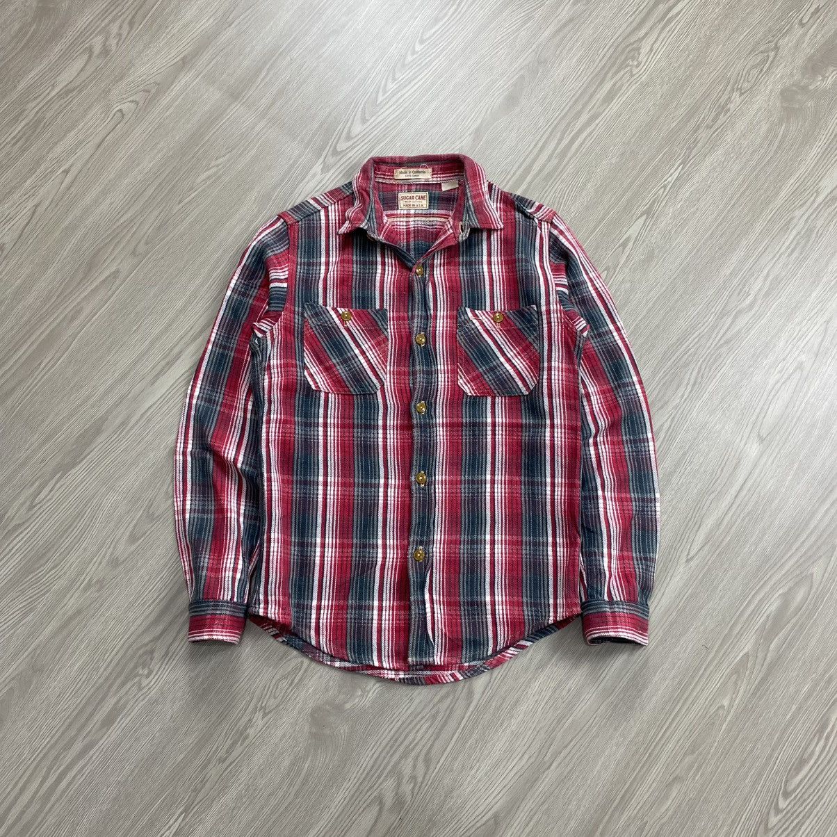 Japanese Brand × Sugar Cane × Toyo Enterprises 🇯🇵 Vintage Sugar Cane Red Plaid Flannel Shirt Size US S / EU 44-46 / 1 - 1 Thumbnail