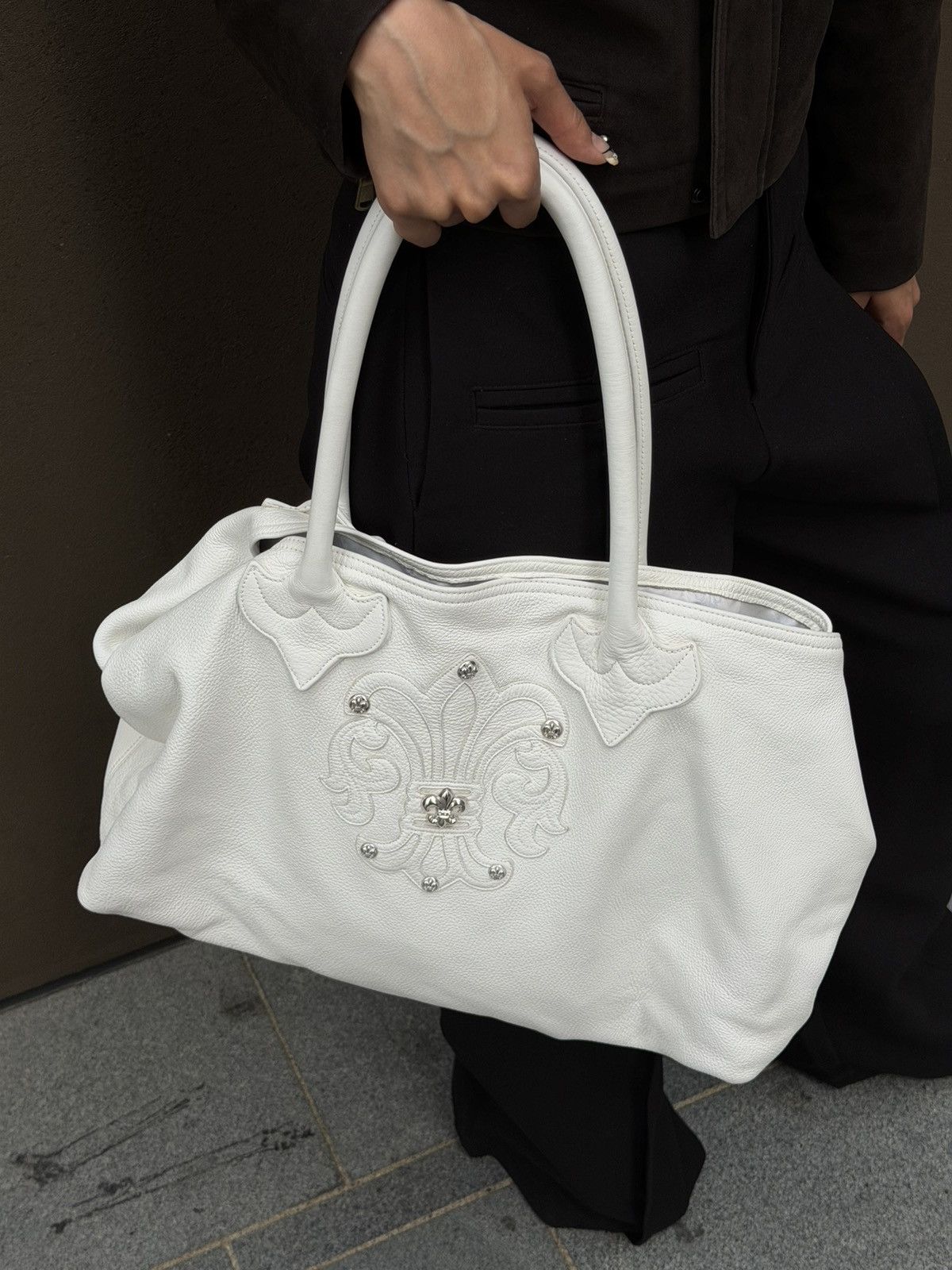 Chrome Hearts Chrome Hearts White Fleur Patch Tote Bag Size ONE SIZE - 2 Thumbnail