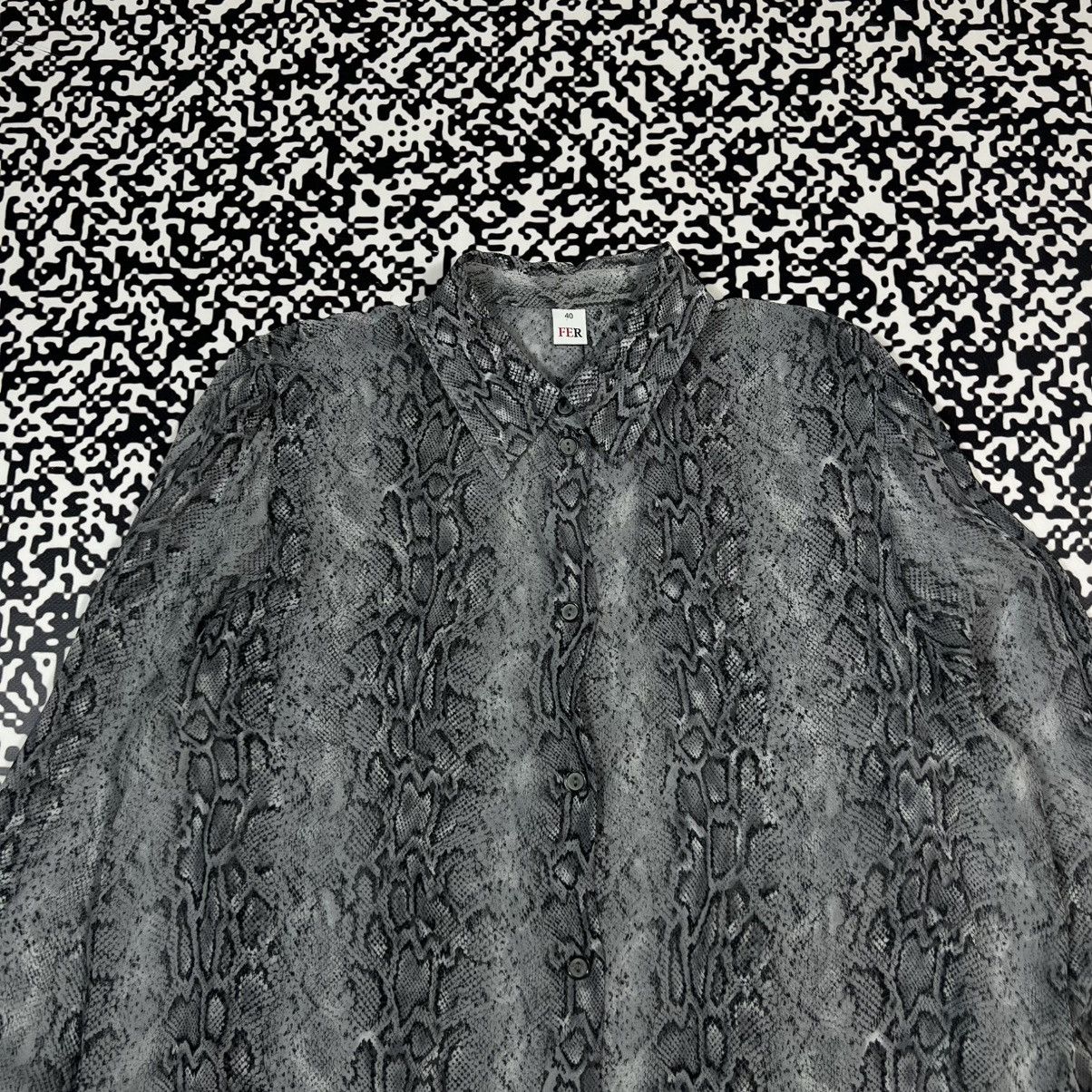 Ferre GF Ferre Snake Python Print Luxury Style Retro Long Shirt Size M / US 6-8 / IT 42-44 - 7 Thumbnail